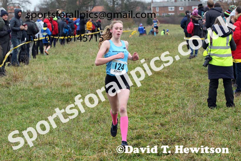 Girls under-13s, 2021 North Eastern Cross Country Championships, Sedgefield. Photo: David T. Hewitson/Sports for All Pics